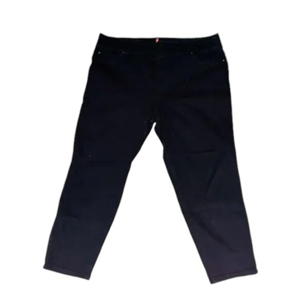 Spanx Black Jean-ish Ankle Leggings Casual Cotton Blend Knit Size 2X